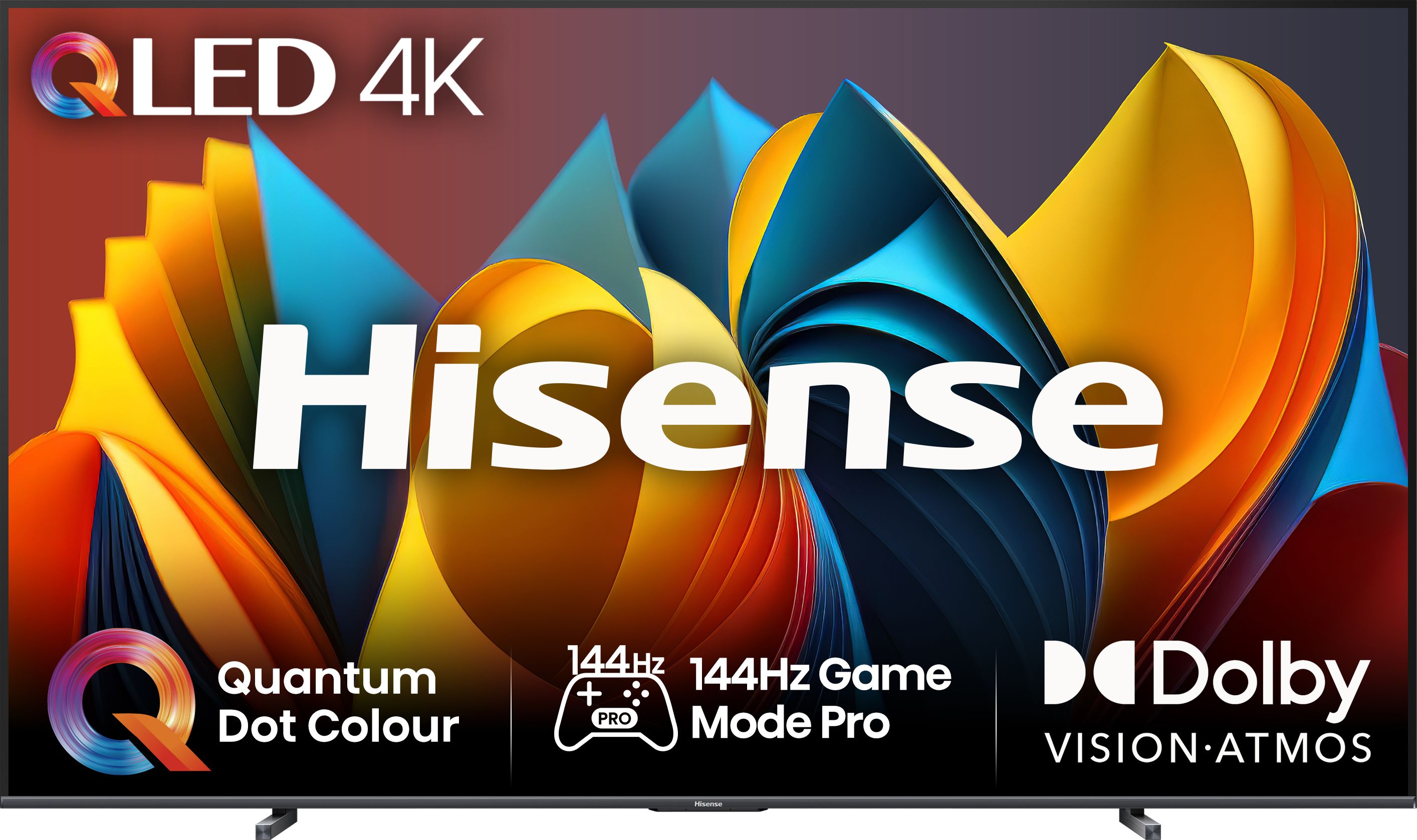 Hisense 100" QLED 4K TV - Smart TV with VIDAA, Dolby Vision & Atmos, Voice Control, Freely, Black